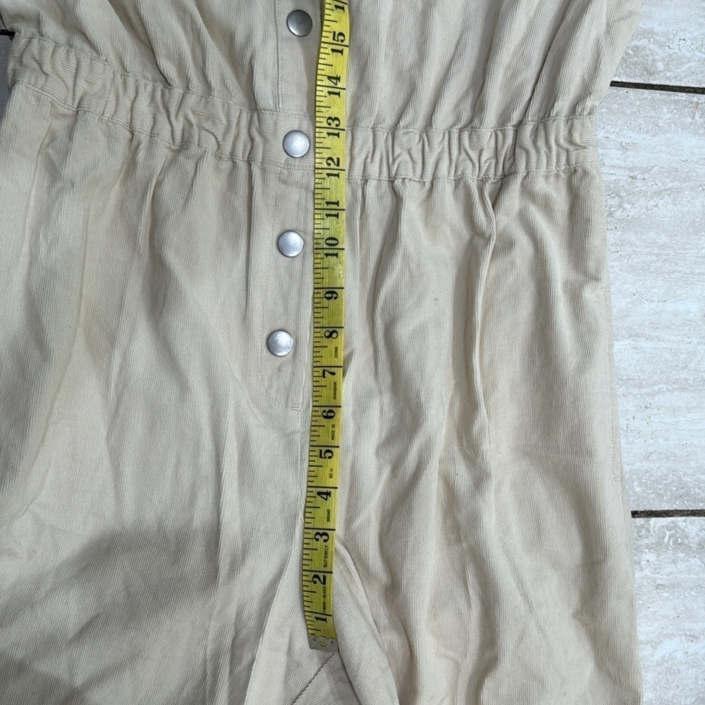 Xirena Cream Tan Harlee Button Down Corduroy Ruffle Jumpsuit Playsuit - Picture 12 of 12